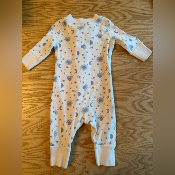Hanna Andersson Pajamas Sleeper Moon and Stars Celestial Light Blue White 0-3m - Picture 7 of 7